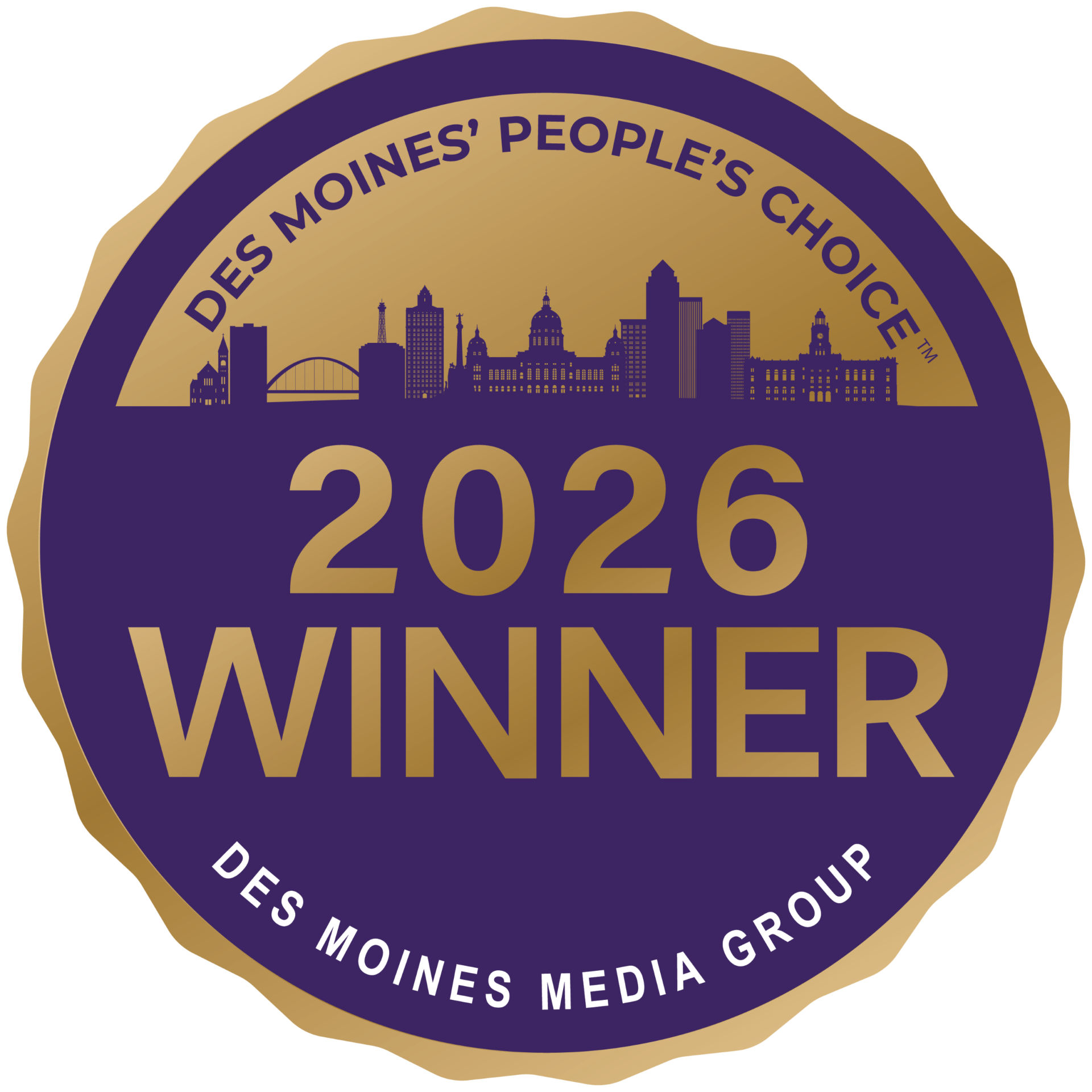 Des Moines' People's Choice 2026 Winner badge for Best Driving Range